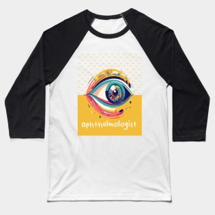 Ophthalmologist yellow background Brafdesign Baseball T-Shirt